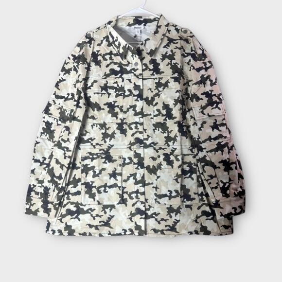 NWT The Drop Women's Camouflage Print Cargo Oversized Jacket w/Jennylinnnn SZ XL - Picture 5 of 12